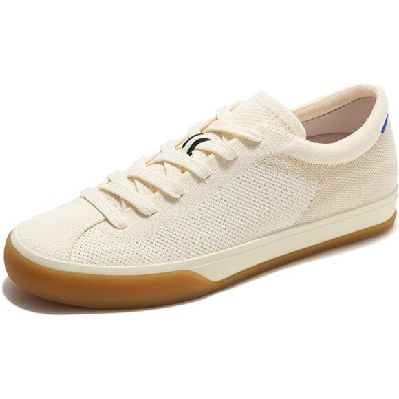 Rothys The Lace Up Sneaker Comfort Padded- Ankle Cushioned Natural Beige - Picture 1 of 13